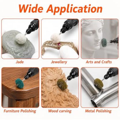 90 Pack 1 inch Abrasive Wheel Buffing Polishing Wheel Set for Rotary Tool