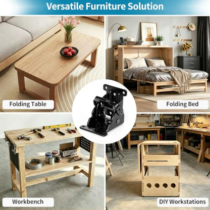 4 Pcs Heavy Duty Folding Brackets (Black)