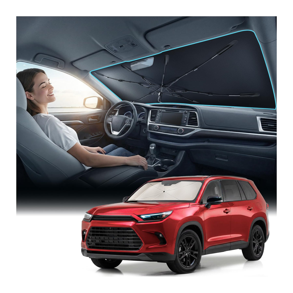 Windshield Sun Shade Umbrella for for Toyota SUV
