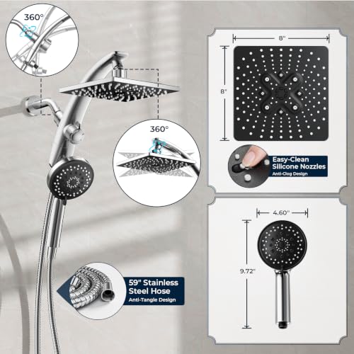 Rain Shower Head with Handheld