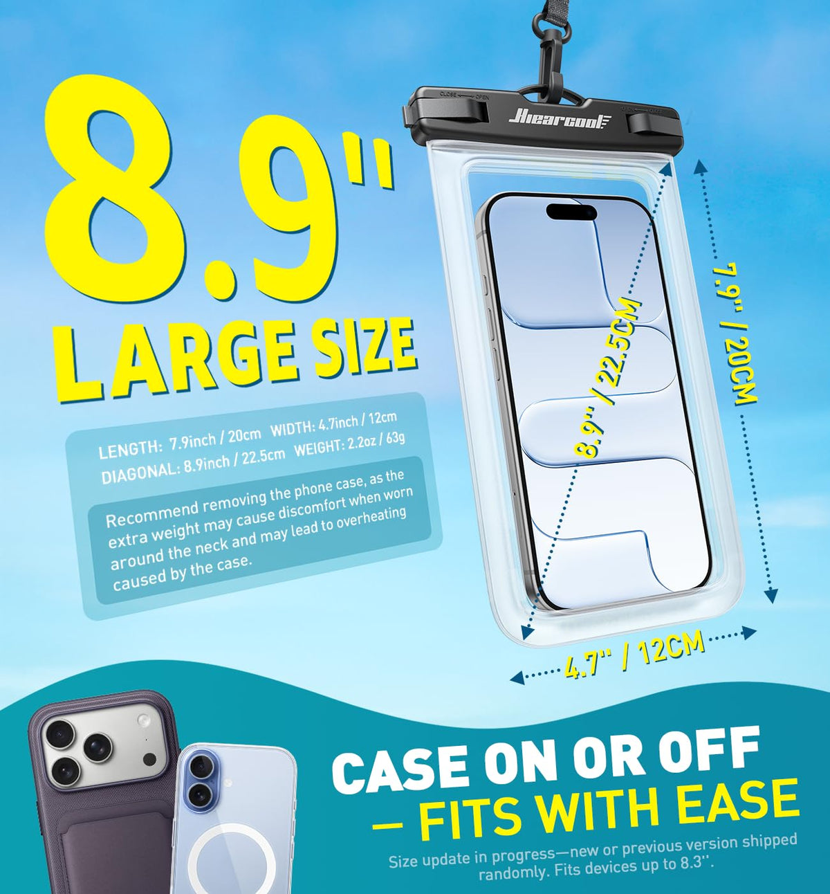 Waterproof Phone Pouch (4-Pack Black & Clear)