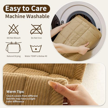 Couch Covers for Sectional Sofa (Light Brown / 1PC/35"X94")
