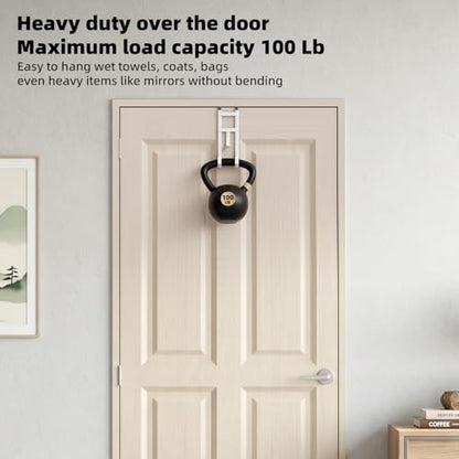 2 Pack Over the (White / Short hooks-2 Packs Fit 1 1/2" Interior Door)