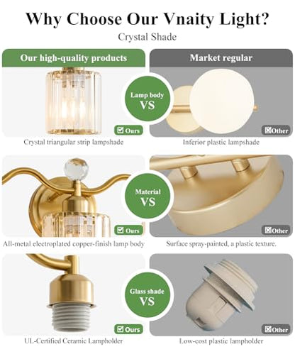 Crystal Bathroom Vanity Light Fixtures