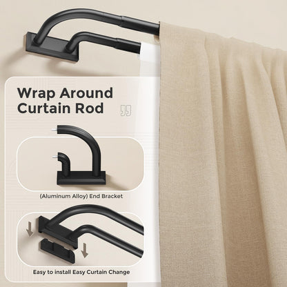Double Curtain Rod 34 (Black / 34"-112")