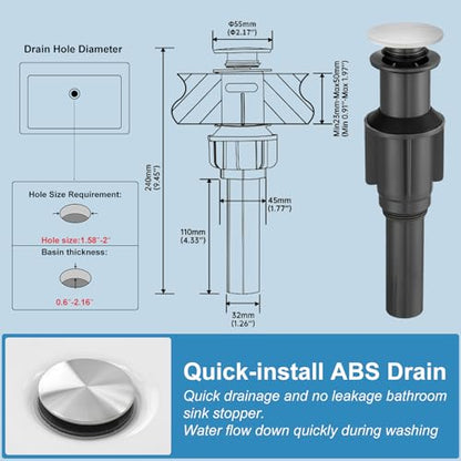 Tall Bathroom Faucet Vessel Sink Faucet with Drain (With Drain / Brushed Nickel)