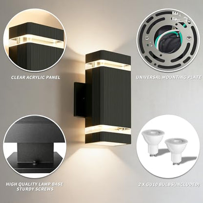 Plastic Square Outdoor Wall Lights 1 Layer