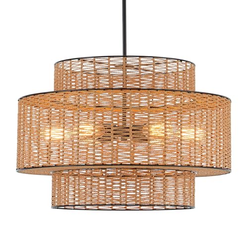 Hand Woven Rattan Chandelier