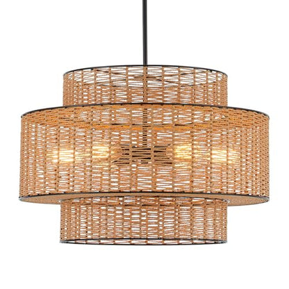 Hand Woven Rattan Chandelier