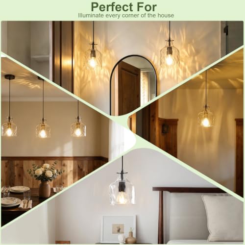 Industrial Glass Pendant Lights for Kitchen Island