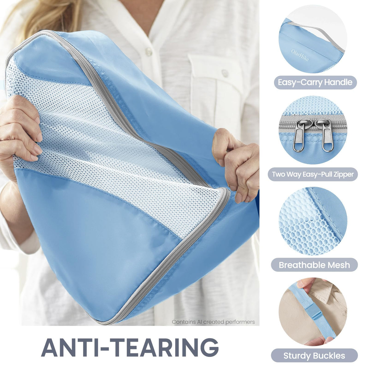 Packing Cubes for Travel (07 Light Blue)