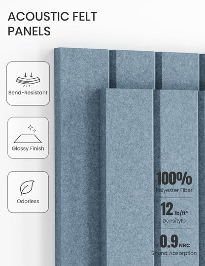 48" x 36" Large Felt Bulletin Board (Coastal Haze / Fine-stripe 12-pack)