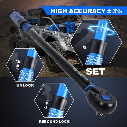UPGRADE 1 2" Drive Click Torque Wrench (1/2inch 20-260Ft.lb)