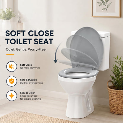 Toilet Seat Round (Ice Gray / Round 16.5inch)