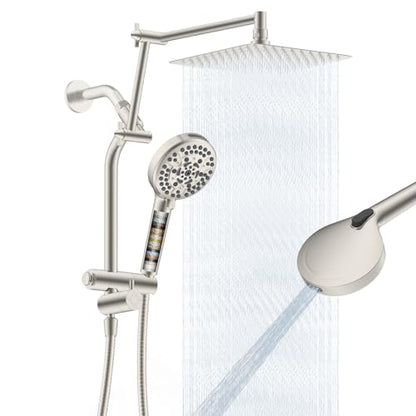 All Metal Rain Shower Head with Handheld Spray Combo