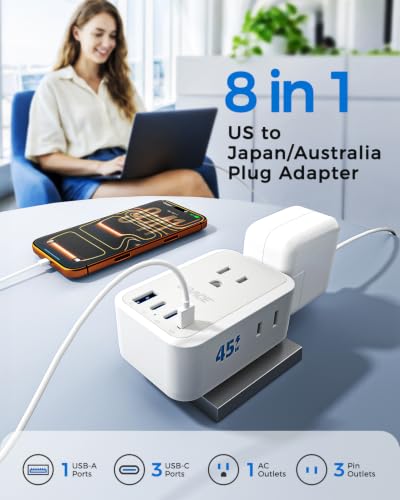 45W Type A I Travel Adapter (Pearl White)