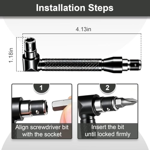 20Pcs Flexible Drill Bit Extension and Right Angle Adapter Set (20 Pcs)