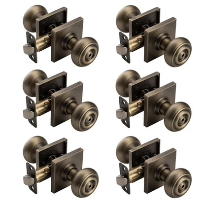 Antique Brass Door Knobs Interior with Turn Lock