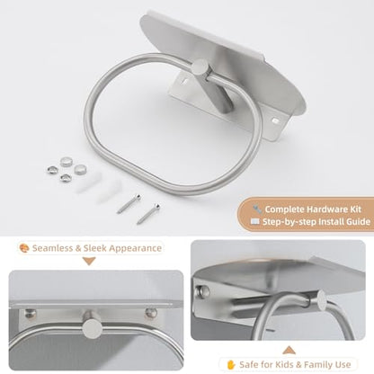 Oval Towel Ring with Storage Shelf