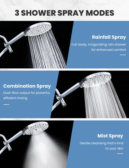 Handheld Shower Head with Large Panel (Sliver Combo)