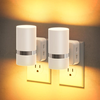 Night Lights Plug into Wall (White-Amber / 2 Pack)