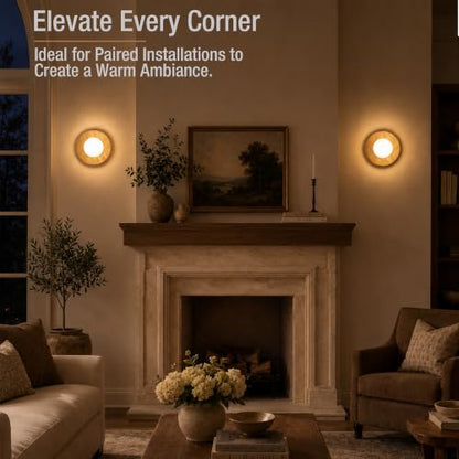 7.9 Inch Travertine Wall Sconce