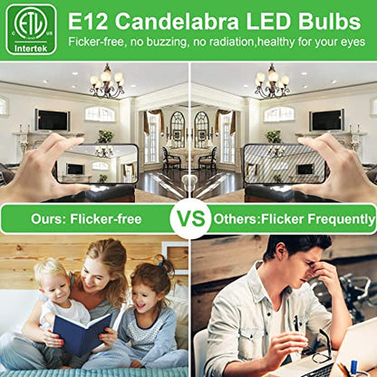 E12 LED Light Bulb Candelabra 60W Equivalent 4000K Natural White (10 Count (Pack of 1))