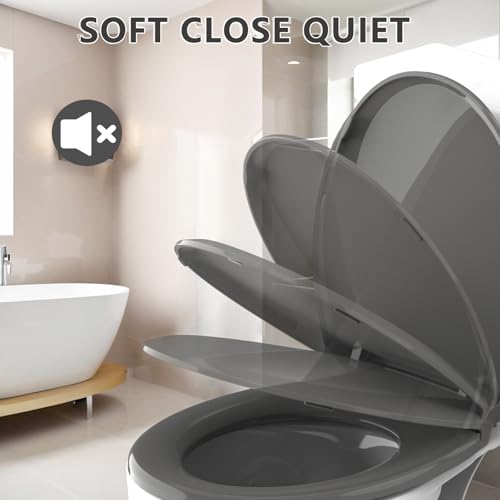 Round Toilet Seat (Dark Grey / Round 16.5inch)