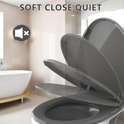 Round Toilet Seat (Dark Grey / Round 16.5inch)