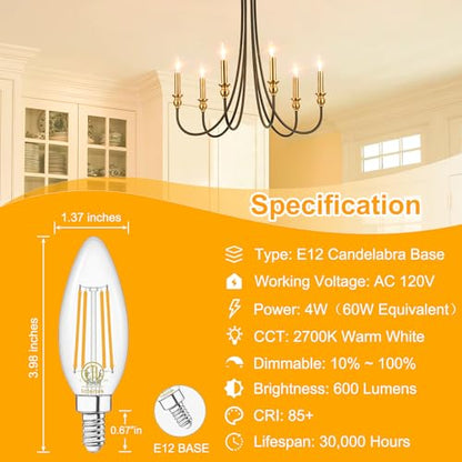 E12 Candelabra LED Bulbs Dimmable