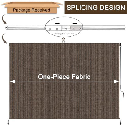Outdoor Roller Shades for Patio (Mocha / 96"W x 96"H)