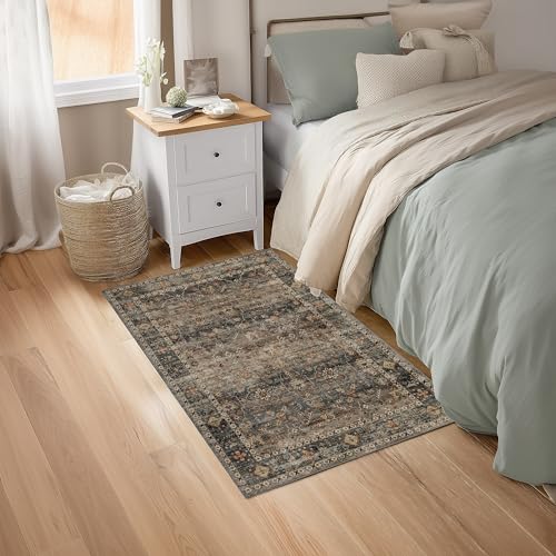 Washable Small Area Rug 2×3 for Entryway (Camel / 2' x 3' (Rectangular))