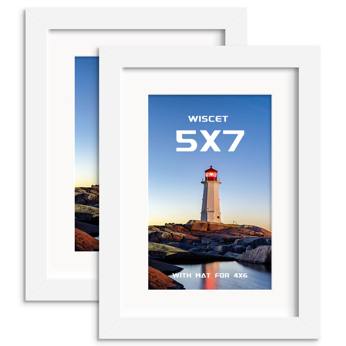 5x7 Picture Frame Set of 2 (White / 5x7)