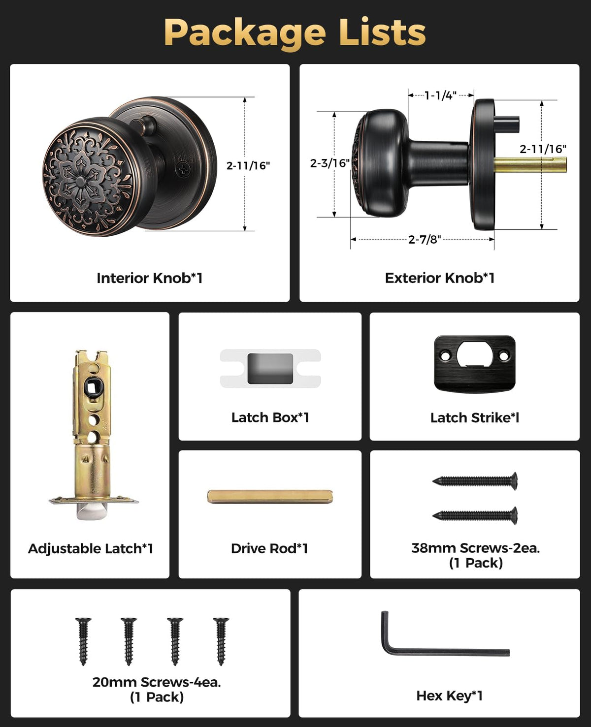 Oil Rubbed Bronze Door Knobs (Oil Rubbed Bronze)