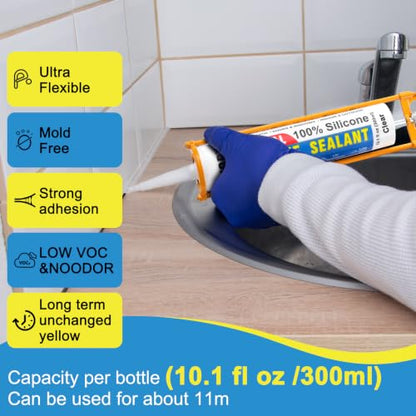 100% Waterproof Silicone Sealant Adhesive Caulking
