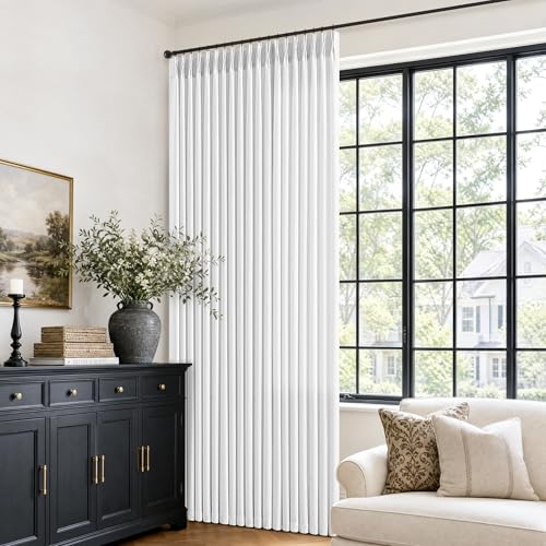 Pinch Pleated Linen Snow White Light Filtering Curtains 105 Inches Long (Snow White / 40"W x 105"L (Pack of 2))