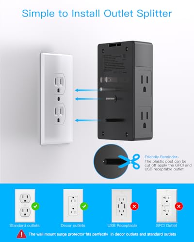 Surge Protector Wall Outlet Extender