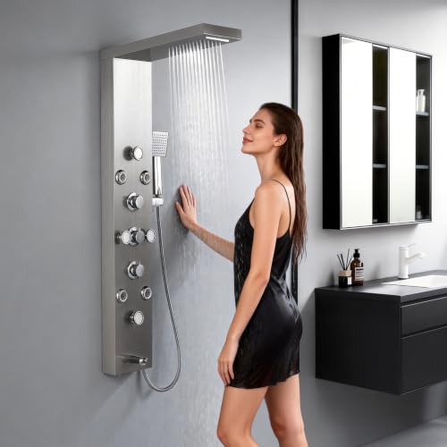 6 in 1 Rainfall Waterfall Shower Panel Tower System