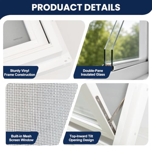 Vinyl Basement Hopper Window