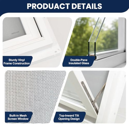 Vinyl Basement Hopper Window