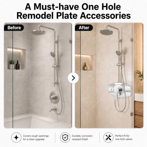 One-Hole-Remodel-Cover-Plate for 2 Handle or 3 Handle ShowerPolished Chrome (Polished Chrome)