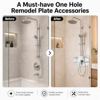 One-Hole-Remodel-Cover-Plate for 2 Handle or 3 Handle ShowerPolished Chrome (Polished Chrome)