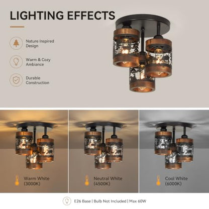 Rustic Semi Flush Mount Ceiling Light