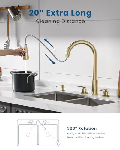 Kitchen Sink Faucet Stainless Steel with Sprayer 2