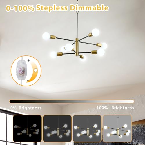 8 Light Plug in Chandelier