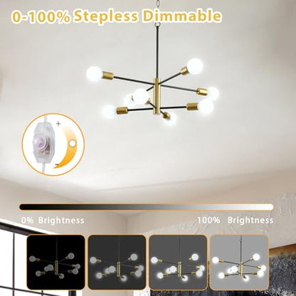 8 Light Plug in Chandelier