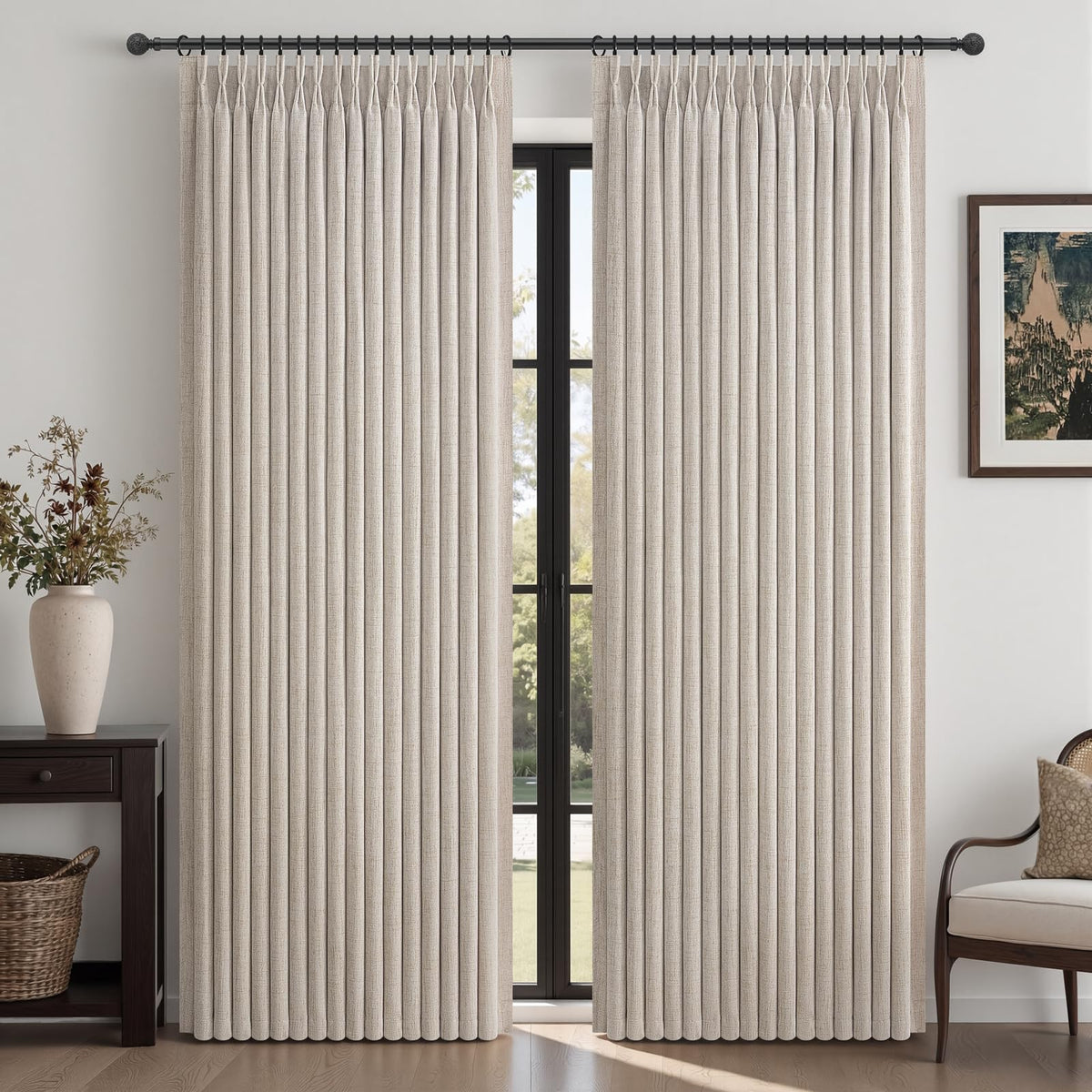 Blackout Greyish Brown 102 Inches Long Living Room Curtains for Summer Heat (Greyishbrown / 50"W x 102"L (Pack of 2))
