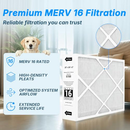 20x26x5 MERV 16 Replacement for Lennox X8788 100908