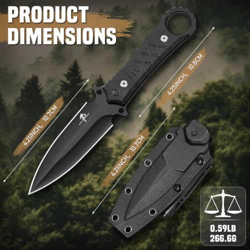 D2 Steel Tactical Fixed Blade Knife