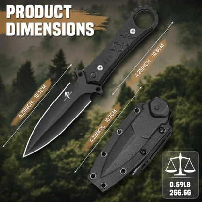 D2 Steel Tactical Fixed Blade Knife